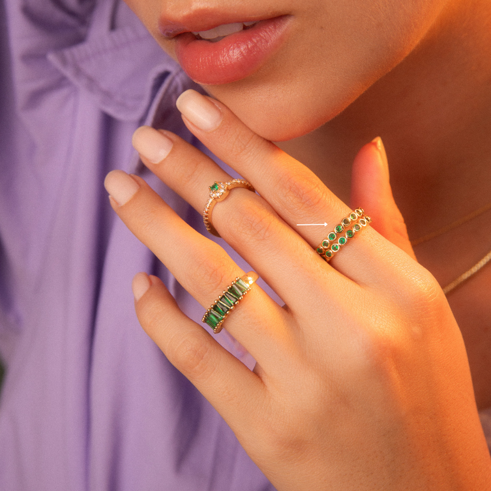 Anillo Luciana Piedras Verdes - Imagen 2