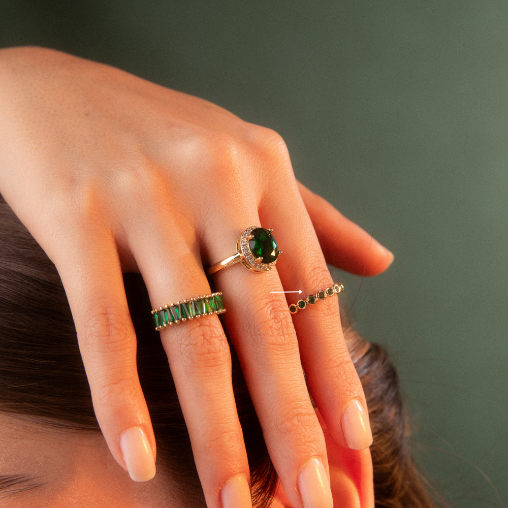 Anillo Luciana Piedras Verdes - Imagen 3